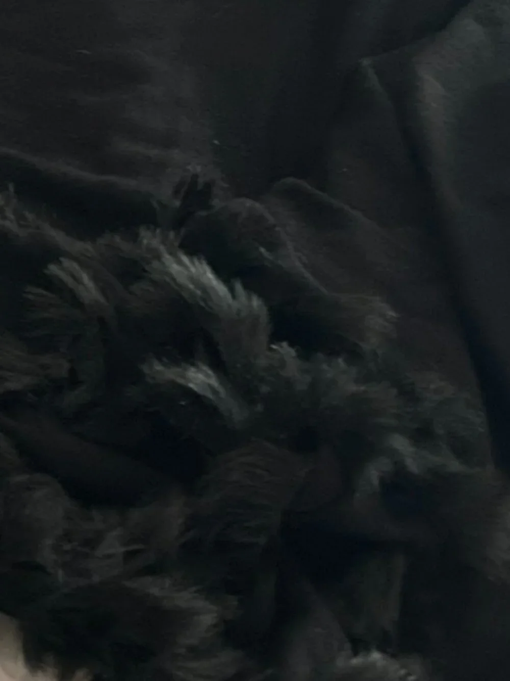 Chico's Black Faux Fur Trim Cashmere Blend Cocoon Wrap Pom Pom EUC OS